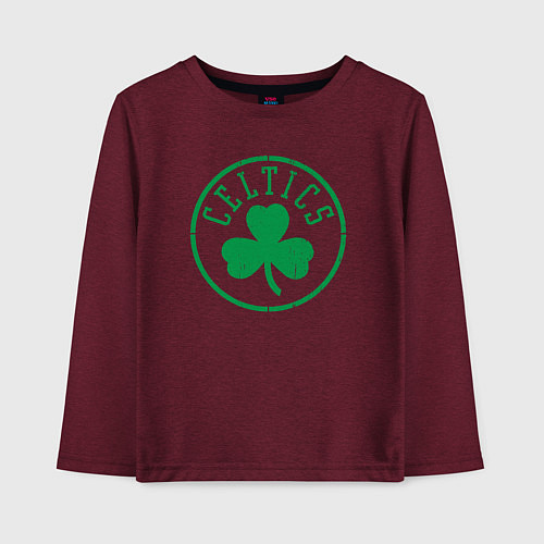 Детский лонгслив Boston Celtics clover / Меланж-бордовый – фото 1