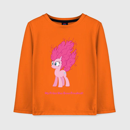 Детский лонгслив Пинки Пай с гривой дыбом / Оранжевый – фото 1