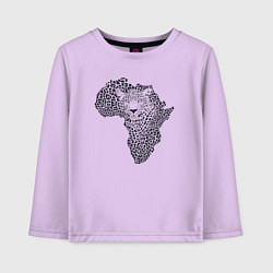 Лонгслив хлопковый детский African leopard, цвет: лаванда