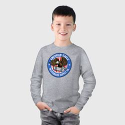 Лонгслив хлопковый детский USA skate eagle, цвет: меланж — фото 2