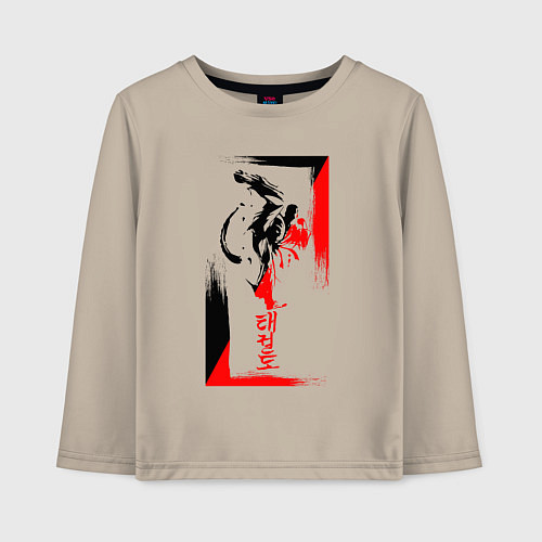 Детский лонгслив Боевые искуства black and red / Миндальный – фото 1