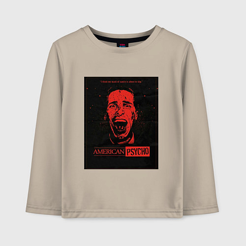 Детский лонгслив American psycho постер / Миндальный – фото 1