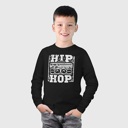 Детский лонгслив Hip hop life / Черный – фото 3