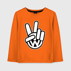 Лонгслив хлопковый детский Volkswagen peace, цвет: оранжевый