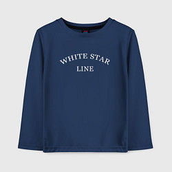 Лонгслив хлопковый детский White star line - копия дизайна экипажа на титаник, цвет: тёмно-синий