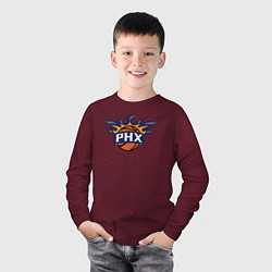 Лонгслив хлопковый детский Phoenix Suns fire, цвет: меланж-бордовый — фото 2