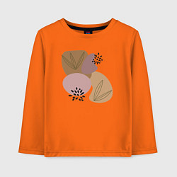 Лонгслив хлопковый детский Листья и семена в скандинавском стиле, цвет: оранжевый