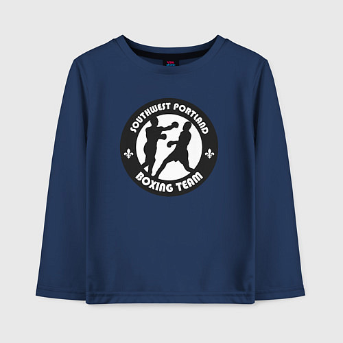 Детский лонгслив Portland boxing team / Тёмно-синий – фото 1