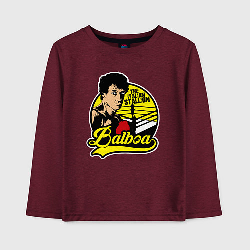 Детский лонгслив Рокки Бальбоа / Меланж-бордовый – фото 1