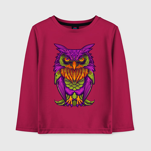 Детский лонгслив Purple owl / Маджента – фото 1