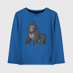 Лонгслив хлопковый детский Милая горилла, цвет: синий