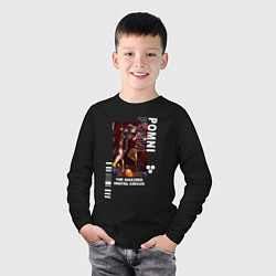 Лонгслив хлопковый детский Радостная Помни Удивительный цифровой цирк, цвет: черный — фото 2
