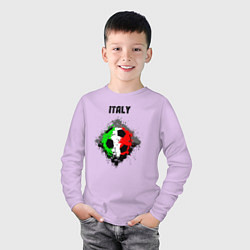 Лонгслив хлопковый детский Команда Италии, цвет: лаванда — фото 2