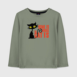 Лонгслив хлопковый детский Дом там где котик, цвет: авокадо