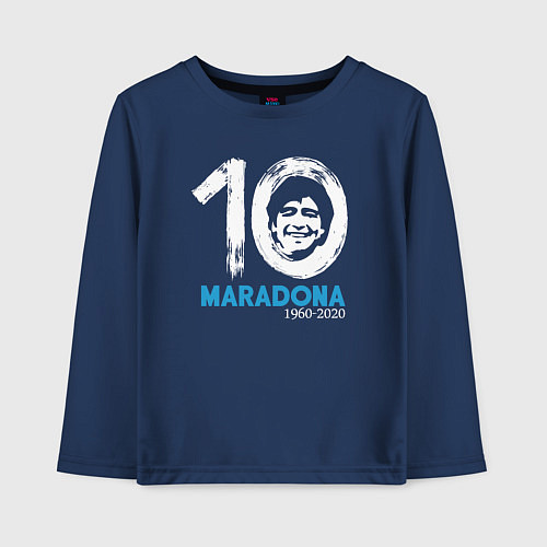 Детский лонгслив Maradona 10 / Тёмно-синий – фото 1