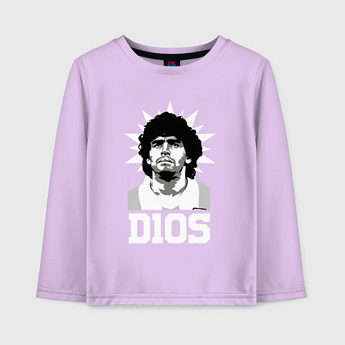 Детский лонгслив Dios Diego Maradona / Лаванда – фото 1