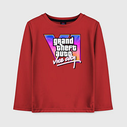 Лонгслив хлопковый детский Gta 6 vice city, цвет: красный