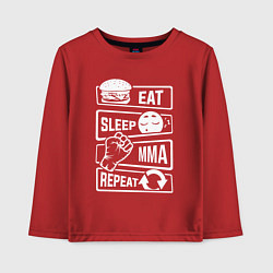 Лонгслив хлопковый детский Еда сон mma, цвет: красный