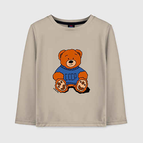 Детский лонгслив Плюшевый мишка из СССР / Миндальный – фото 1