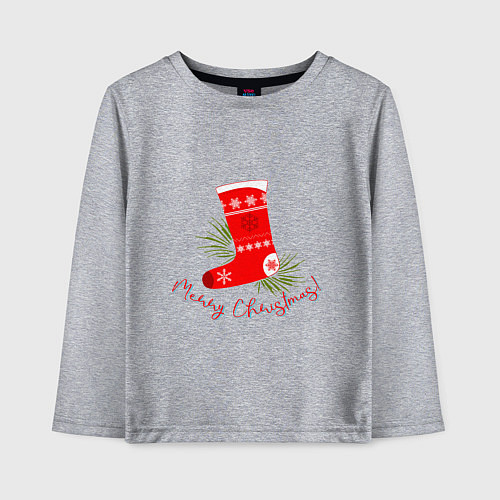 Детский лонгслив Рождественский сапожок / Меланж – фото 1