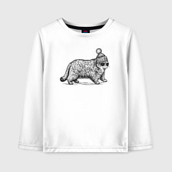 Детский лонгслив Манул-хипстер