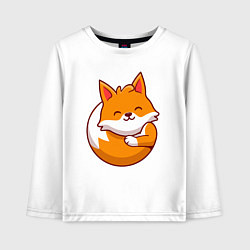 Лонгслив хлопковый детский Orange fox, цвет: белый