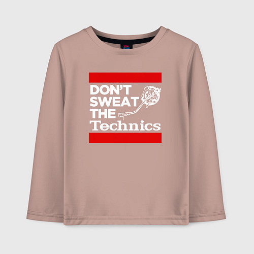 Детский лонгслив Dont sweat the Technics / Пыльно-розовый – фото 1