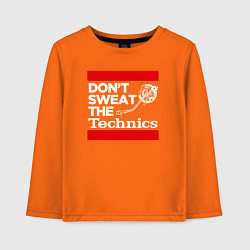 Лонгслив хлопковый детский Dont sweat the Technics, цвет: оранжевый