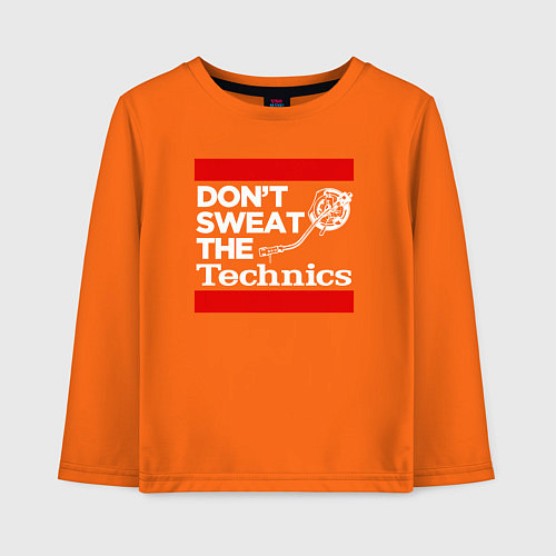 Детский лонгслив Dont sweat the Technics / Оранжевый – фото 1