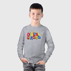 Лонгслив хлопковый детский Удивительный цифровой цирк лого, цвет: меланж — фото 2