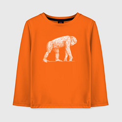Лонгслив хлопковый детский Белая шимпанзе, цвет: оранжевый