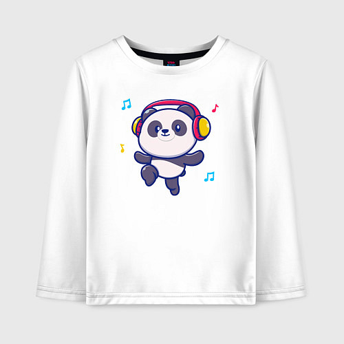 Детский лонгслив Music panda / Белый – фото 1
