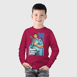 Лонгслив хлопковый детский GTA - Томми Версетти, цвет: маджента — фото 2