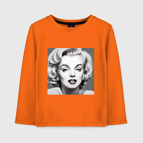 Детский лонгслив Портрет Мэрилин / Оранжевый – фото 1