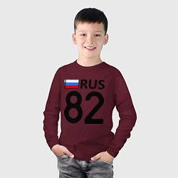 Лонгслив хлопковый детский RUS 82, цвет: меланж-бордовый — фото 2