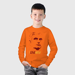 Лонгслив хлопковый детский Люблю Моуриньо, цвет: оранжевый — фото 2
