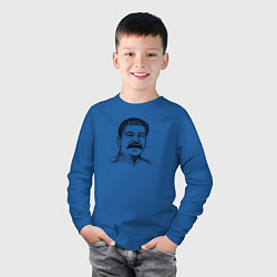 Лонгслив хлопковый детский Сталин улыбается, цвет: синий — фото 2