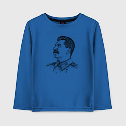 Лонгслив хлопковый детский Профиль Сталина, цвет: синий