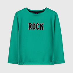 Лонгслив хлопковый детский Rock text art, цвет: зеленый