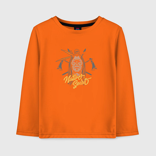 Детский лонгслив Я индеец / Оранжевый – фото 1