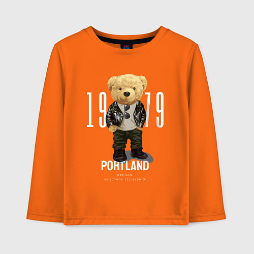 Детский лонгслив Плюшевый медведь portland / Оранжевый – фото 1