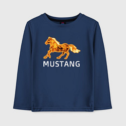 Лонгслив хлопковый детский Mustang firely art, цвет: тёмно-синий