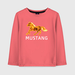 Лонгслив хлопковый детский Mustang firely art, цвет: коралловый