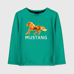 Лонгслив хлопковый детский Mustang firely art, цвет: зеленый