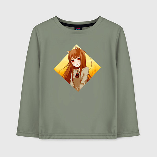 Детский лонгслив Улыбка волчицы / Авокадо – фото 1