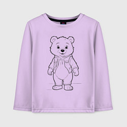 Лонгслив хлопковый детский Медвежонок стоит, цвет: лаванда