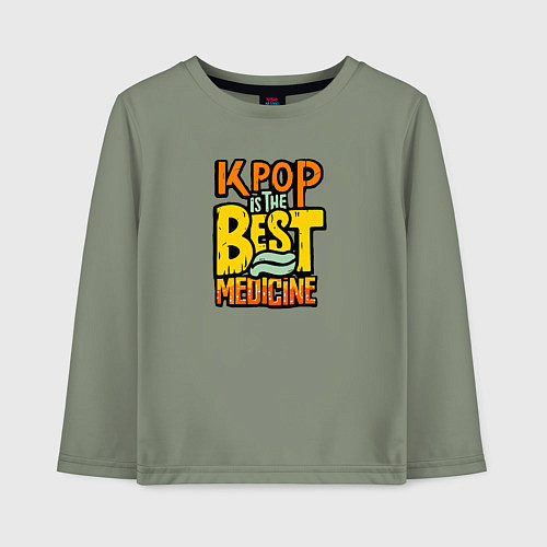 Детский лонгслив K-pop slogan / Авокадо – фото 1