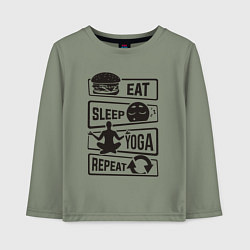 Детский лонгслив Eat sleep yoga repeat