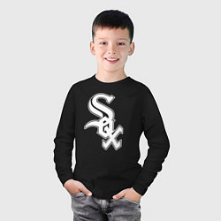 Лонгслив хлопковый детский Chicago white sox - baseball, цвет: черный — фото 2