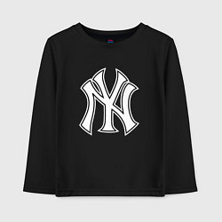 Лонгслив хлопковый детский New York yankees - baseball logo, цвет: черный